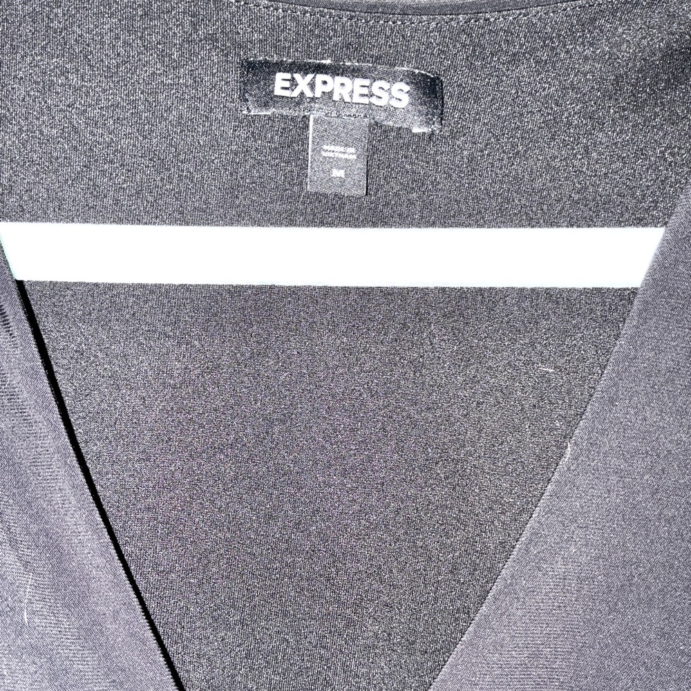 Express Black Ruched Wrap Dress - Picture 3 of 4